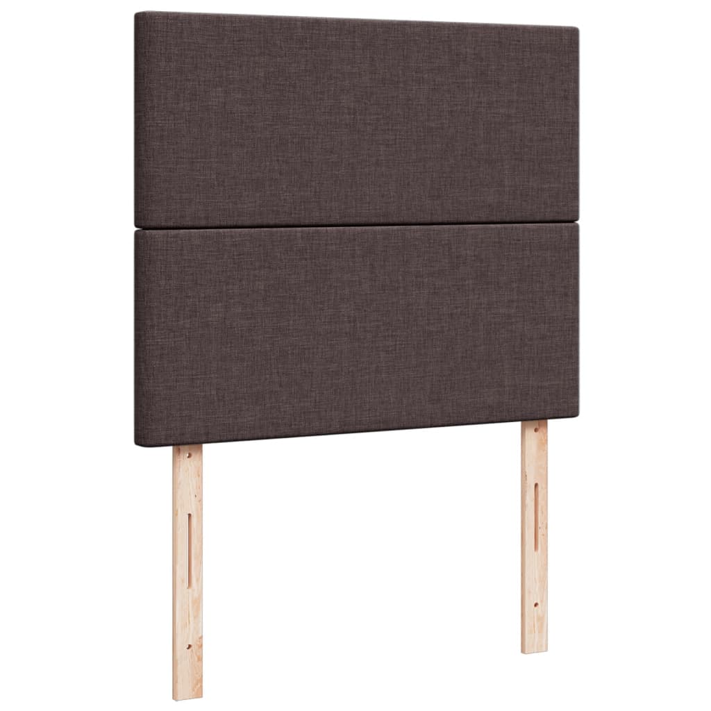 vidaXL Κρεβάτι Boxspring με Στρώμα Σκούρο Καφέ 120x200 εκ. Υφασμάτινο
