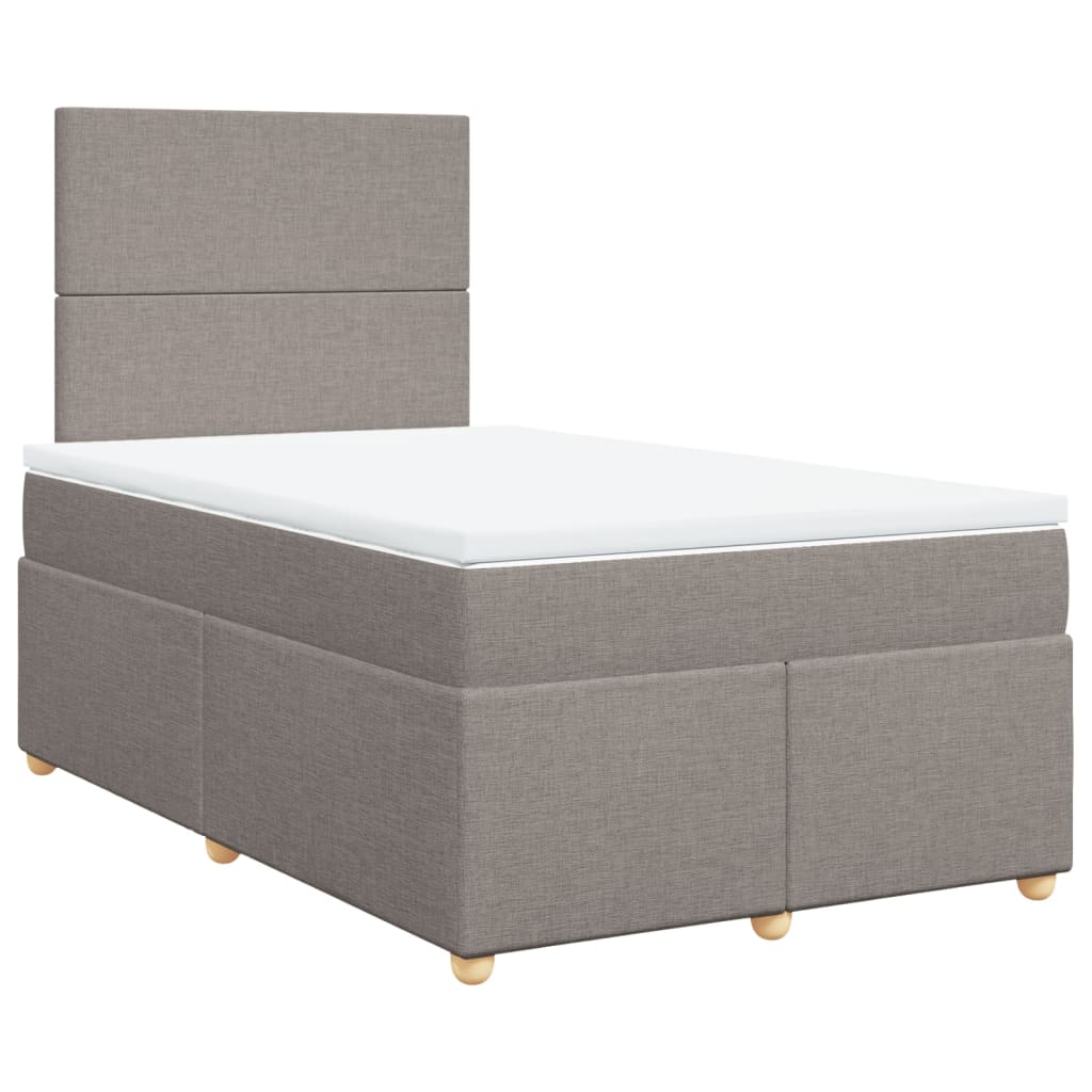 vidaXL Κρεβάτι Boxspring με Στρώμα Taupe 120x200 εκ. Υφασμάτινο