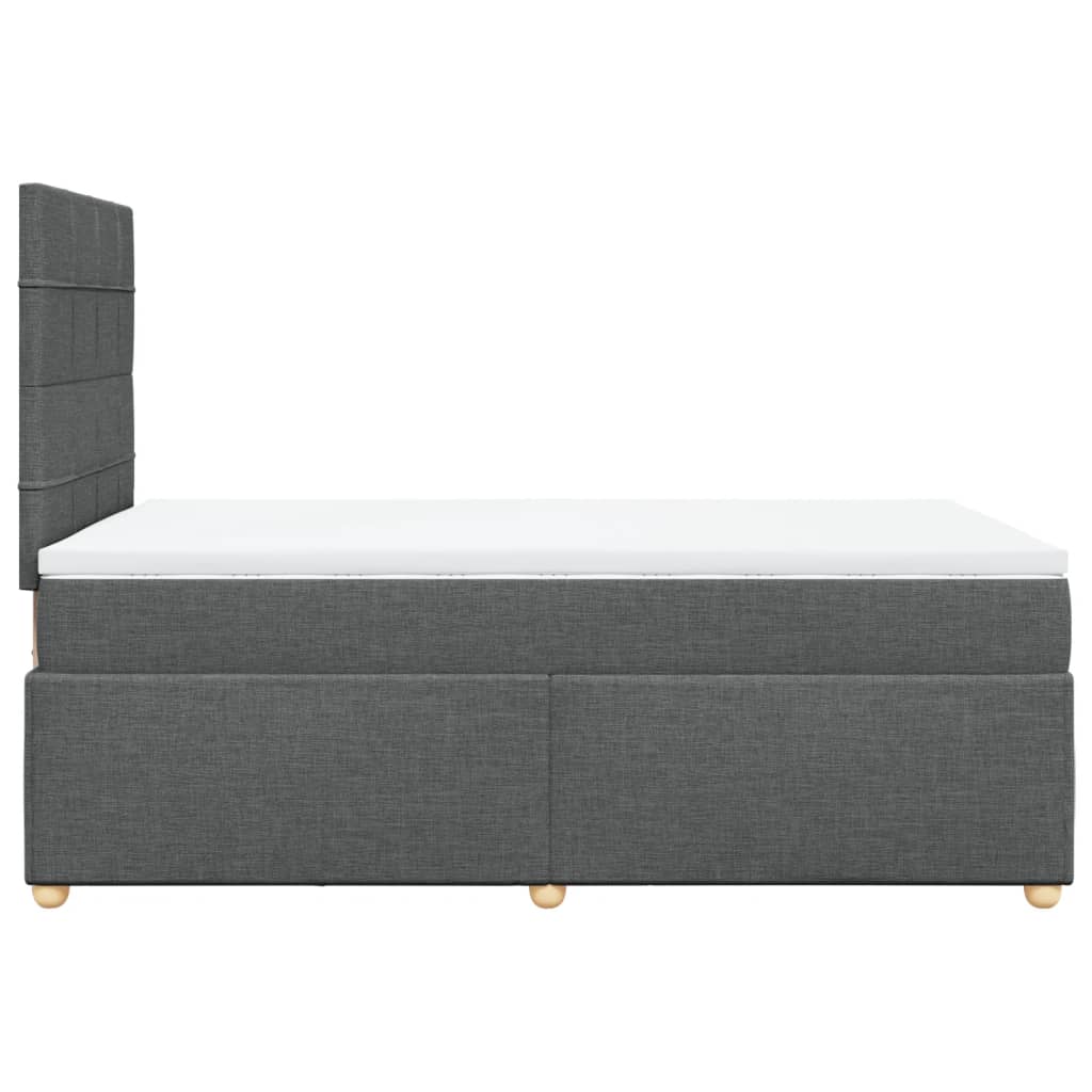 vidaXL Κρεβάτι Boxspring με Στρώμα Σκούρο Γκρι 120x200 εκ. Υφασμάτινο