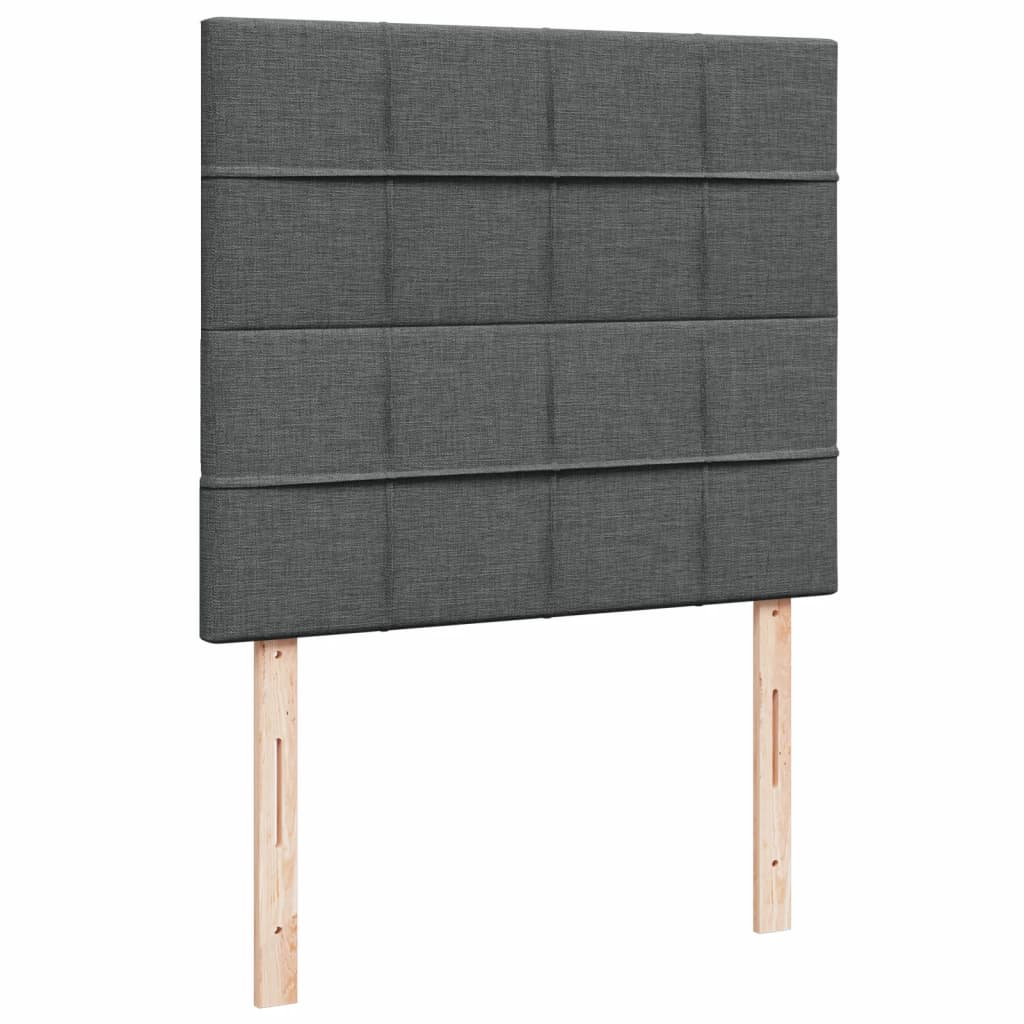 vidaXL Κρεβάτι Boxspring με Στρώμα Σκούρο Γκρι 120x200 εκ. Υφασμάτινο
