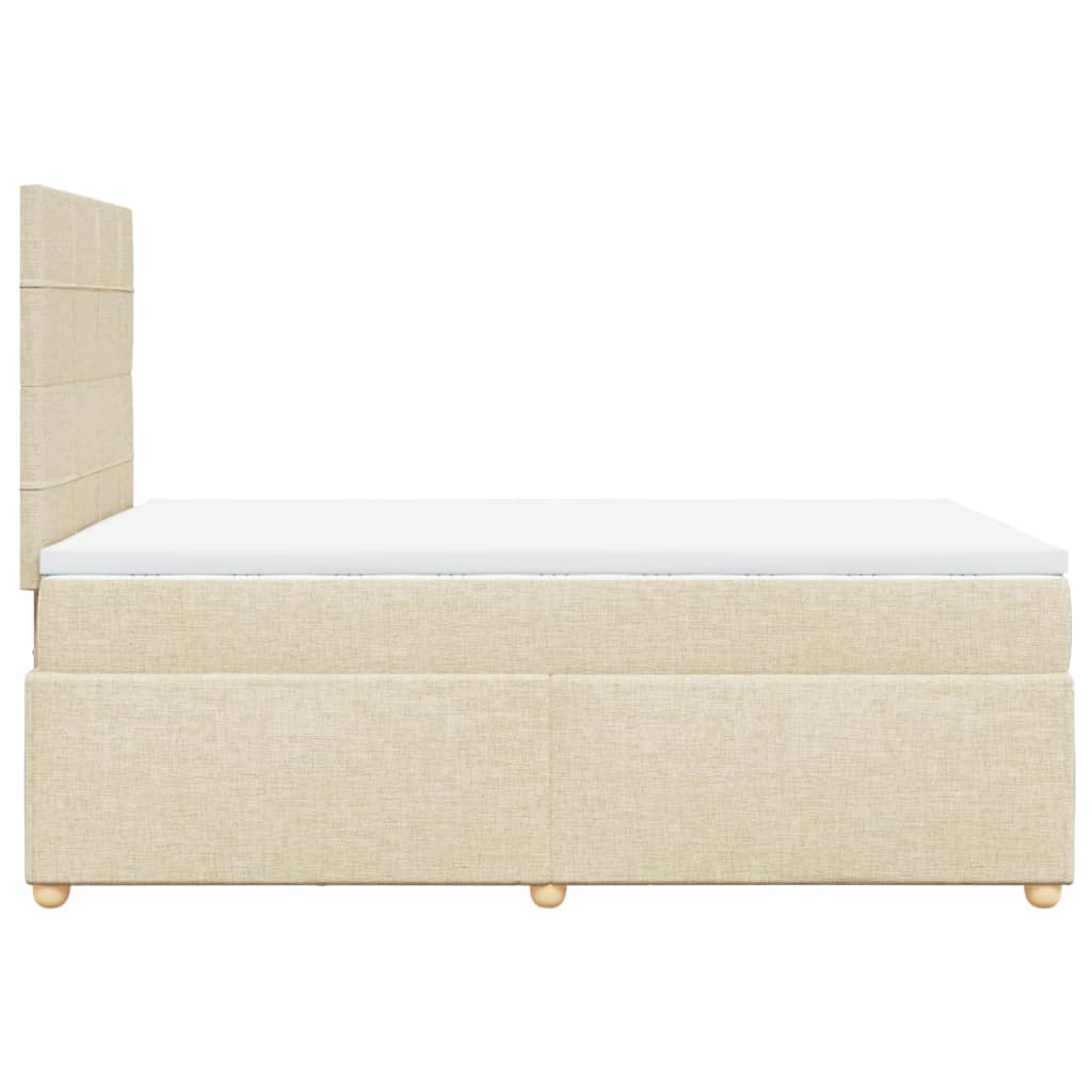 vidaXL Κρεβάτι Boxspring με Στρώμα Κρεμ 120x200 εκ. Υφασμάτινο