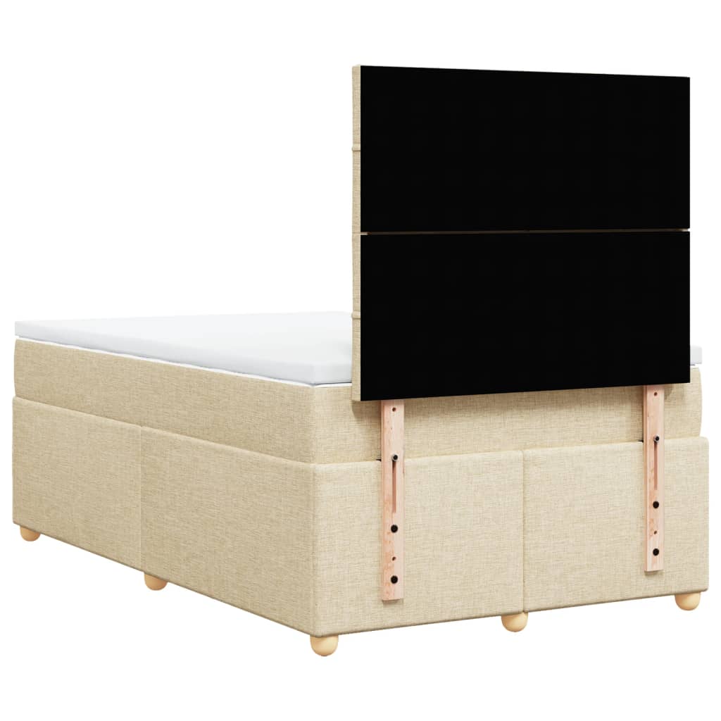 vidaXL Κρεβάτι Boxspring με Στρώμα Κρεμ 120x200 εκ. Υφασμάτινο