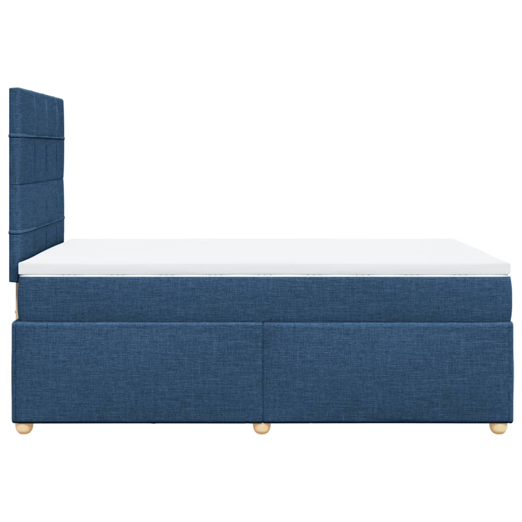 vidaXL Κρεβάτι Boxspring με Στρώμα Μπλε 120x200 εκ. Υφασμάτινο