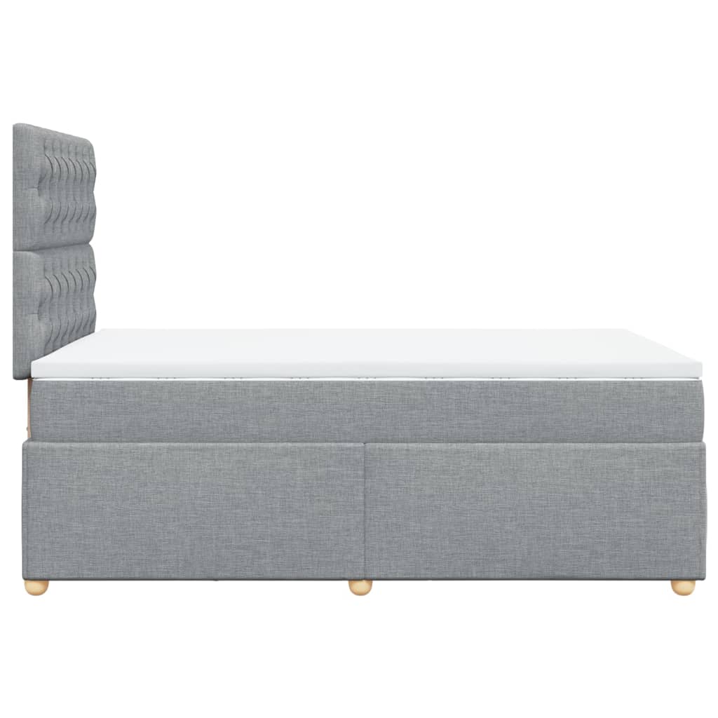 vidaXL Κρεβάτι Boxspring με Στρώμα Ανοιχτό Γκρι 120x200 εκ. Υφασμάτινο