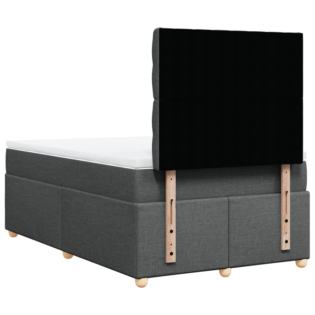 vidaXL Κρεβάτι Boxspring με Στρώμα Σκούρο Γκρι 120x200 εκ. Υφασμάτινο