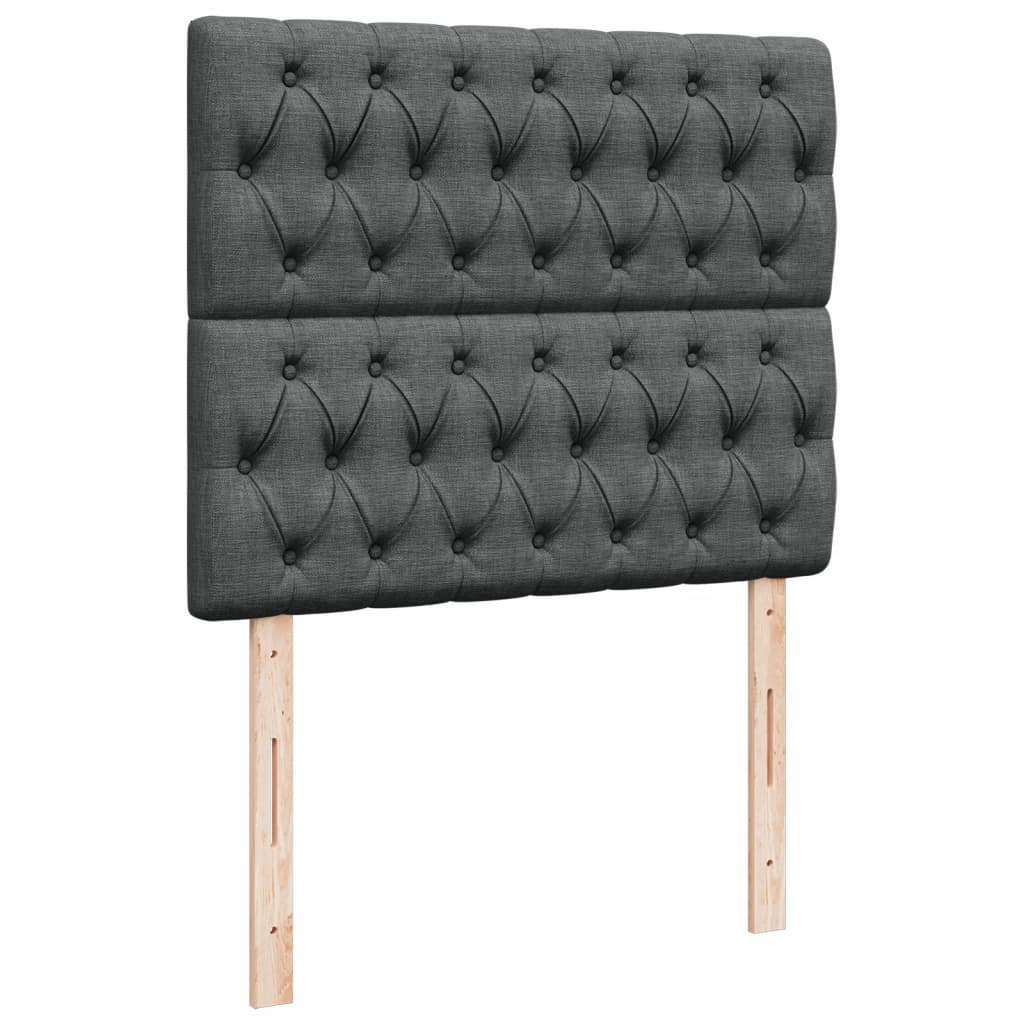 vidaXL Κρεβάτι Boxspring με Στρώμα Σκούρο Γκρι 120x200 εκ. Υφασμάτινο