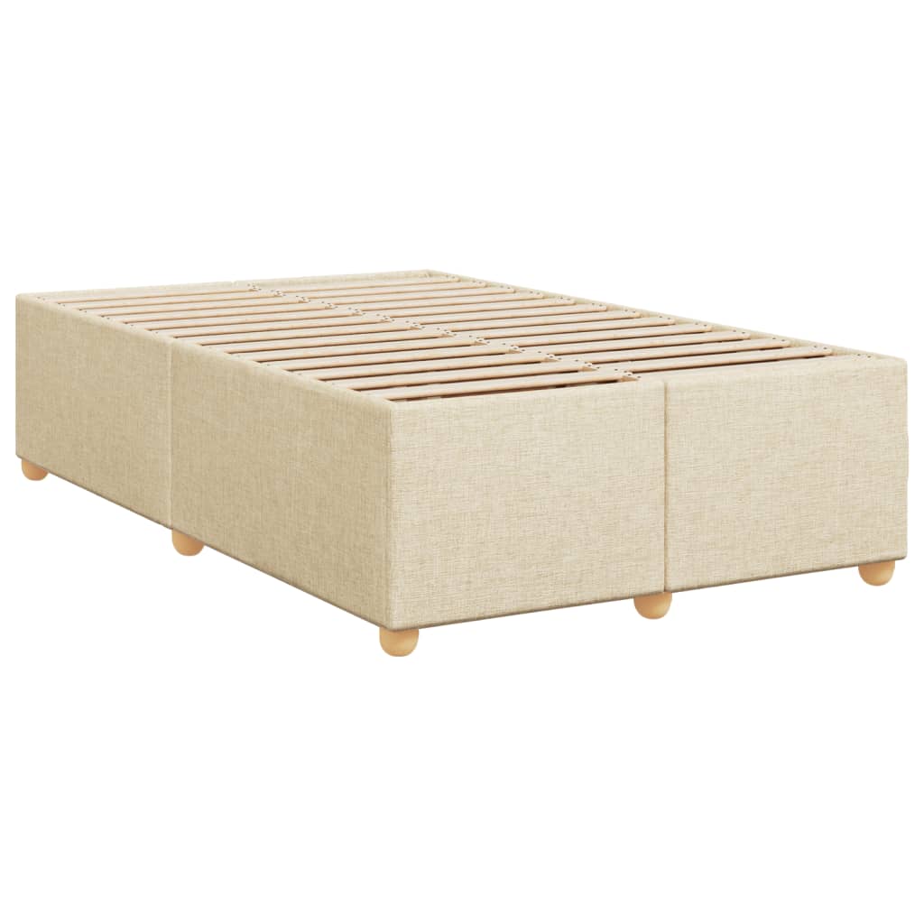 vidaXL Κρεβάτι Boxspring με Στρώμα Κρεμ 120x200 εκ. Υφασμάτινο