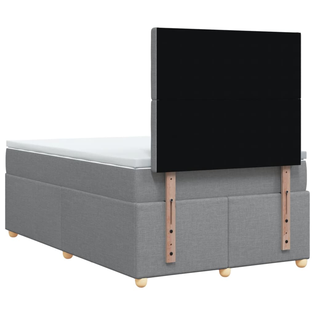 vidaXL Κρεβάτι Boxspring με Στρώμα Ανοιχτό Γκρι 120x200 εκ. Υφασμάτινο