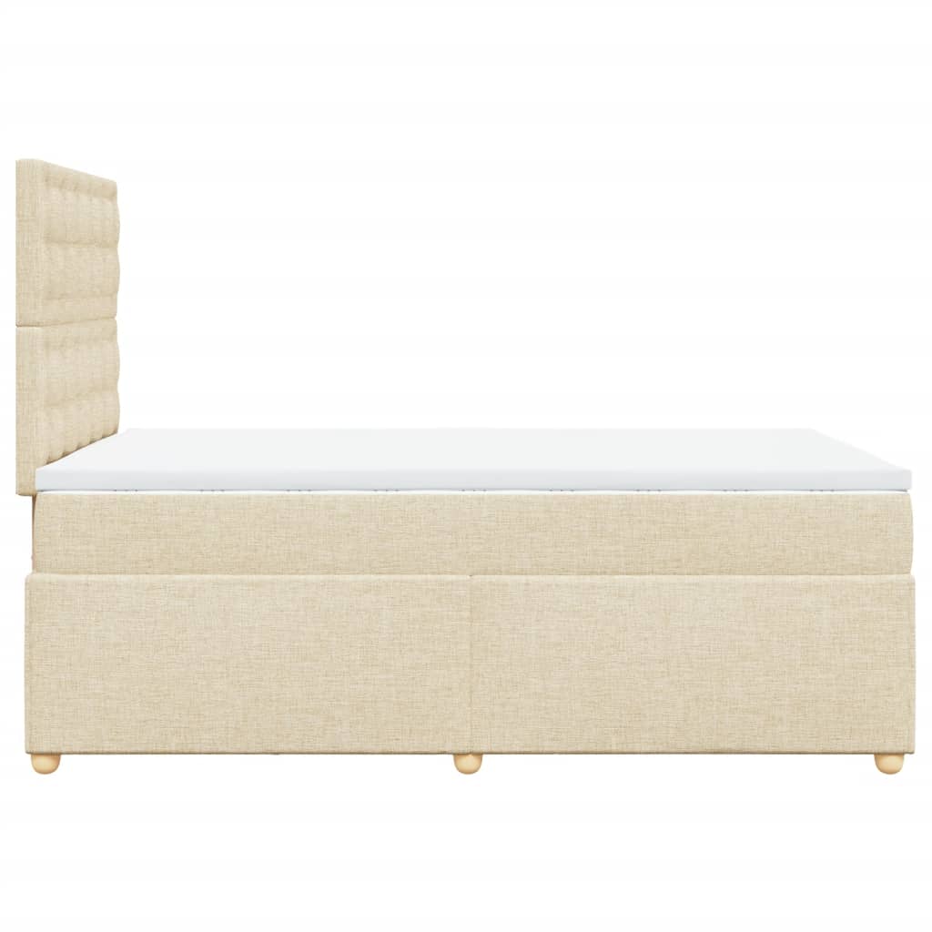 vidaXL Κρεβάτι Boxspring με Στρώμα Κρεμ 120x200 εκ. Υφασμάτινο