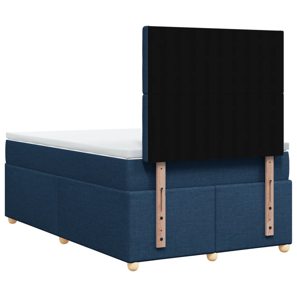 vidaXL Κρεβάτι Boxspring με Στρώμα Μπλε 120x200 εκ. Υφασμάτινο