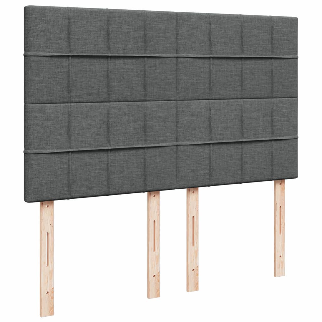 vidaXL Κρεβάτι Boxspring με Στρώμα Σκούρο Γκρι 140x190 εκ. Υφασμάτινο