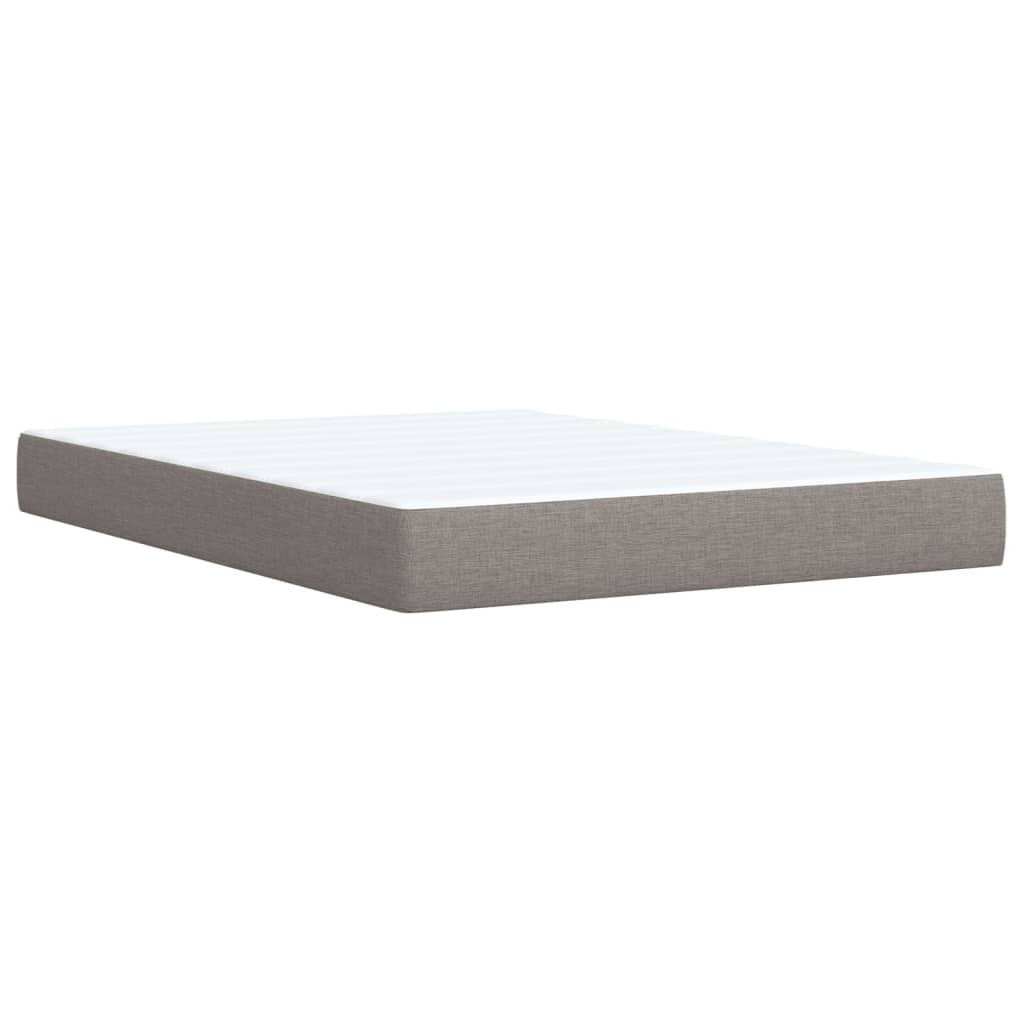 vidaXL Κρεβάτι Boxspring με Στρώμα Taupe 140x190 εκ. Υφασμάτινο