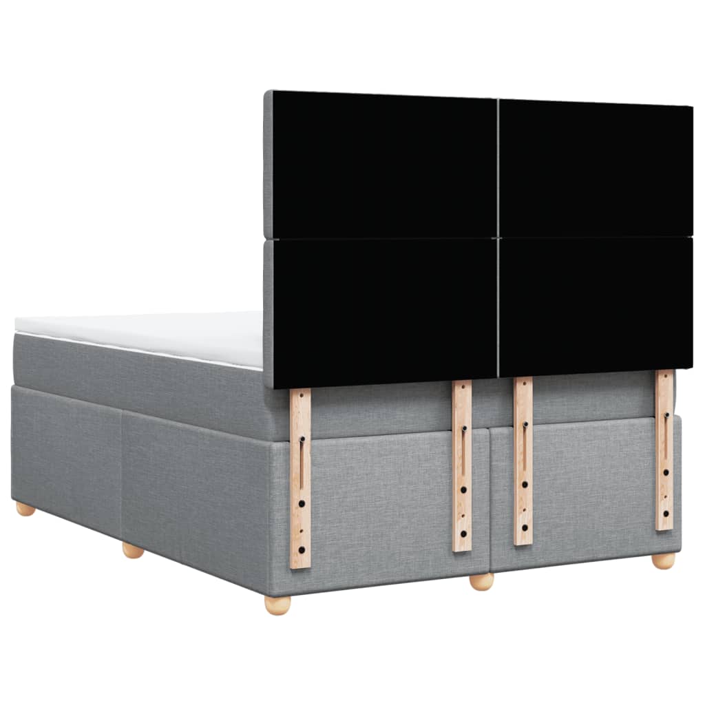 vidaXL Κρεβάτι Boxspring με Στρώμα Ανοιχτό Γκρι 140x190 εκ. Υφασμάτινο