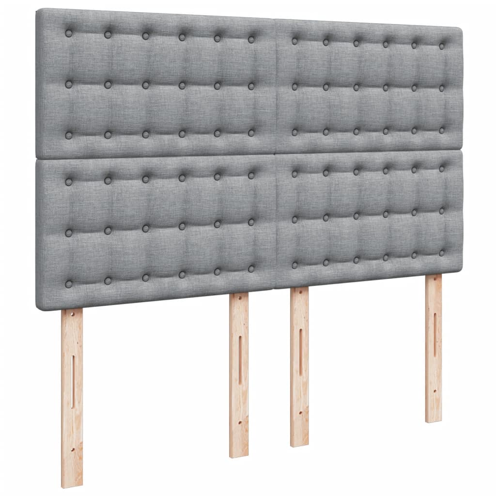 vidaXL Κρεβάτι Boxspring με Στρώμα Ανοιχτό Γκρι 140x190 εκ. Υφασμάτινο