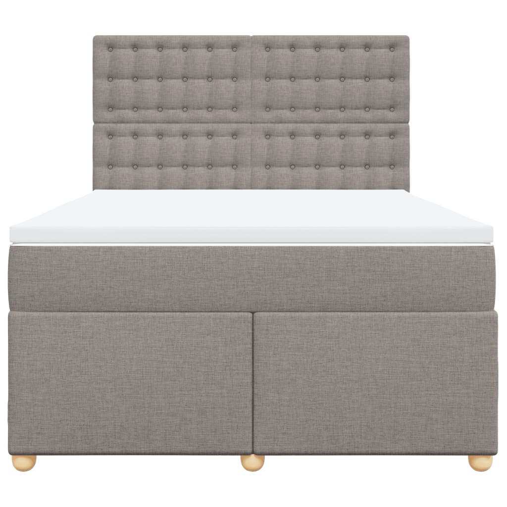 vidaXL Κρεβάτι Boxspring με Στρώμα Taupe 140x190 εκ. Υφασμάτινο