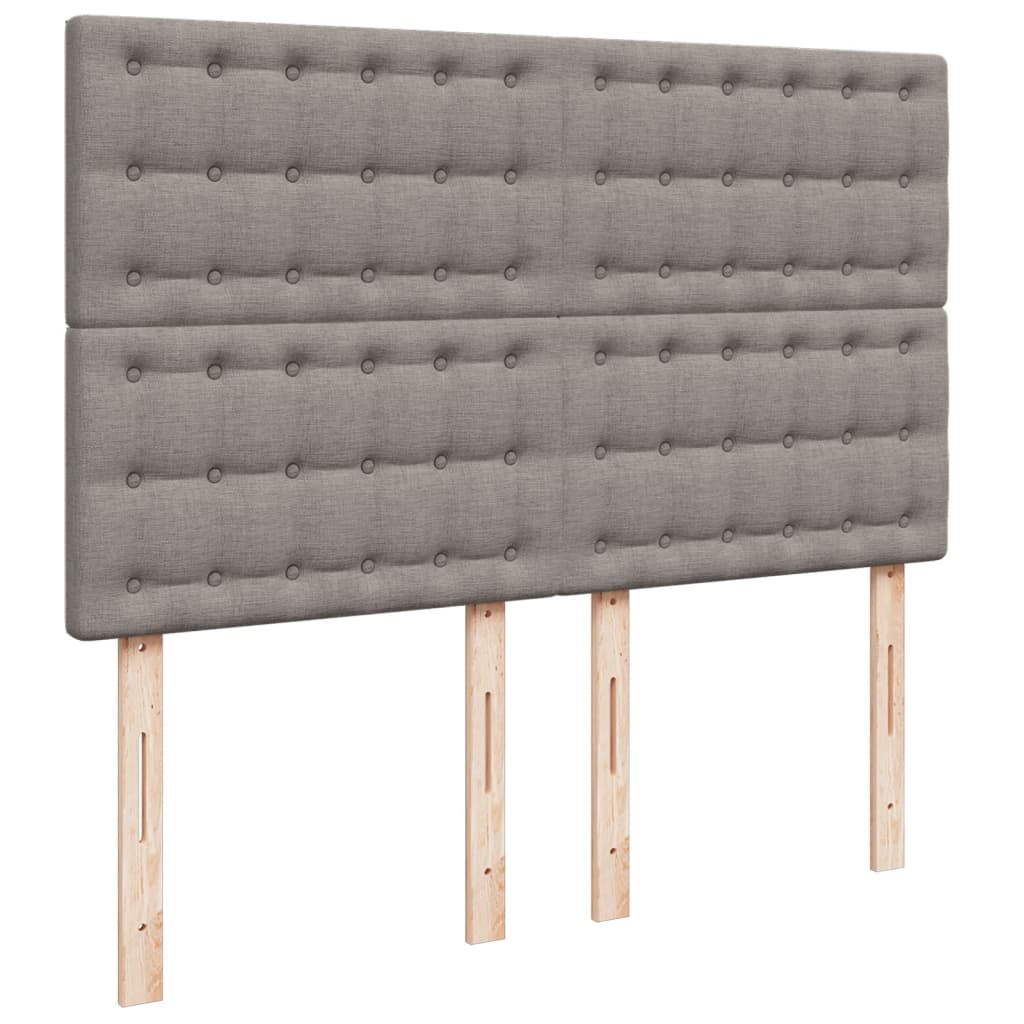 vidaXL Κρεβάτι Boxspring με Στρώμα Taupe 140x190 εκ. Υφασμάτινο