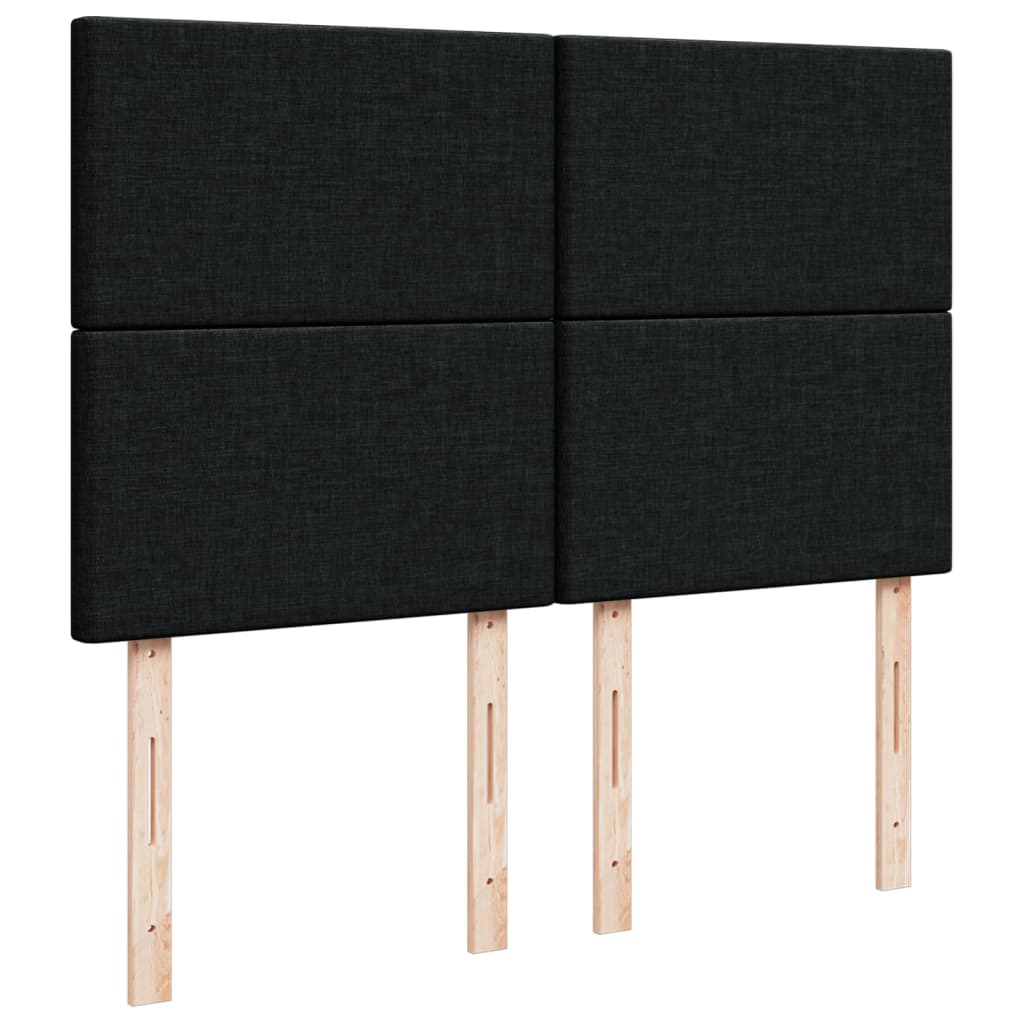 vidaXL Κρεβάτι Boxspring με Στρώμα Μαύρο 140x200 εκ. Υφασμάτινο