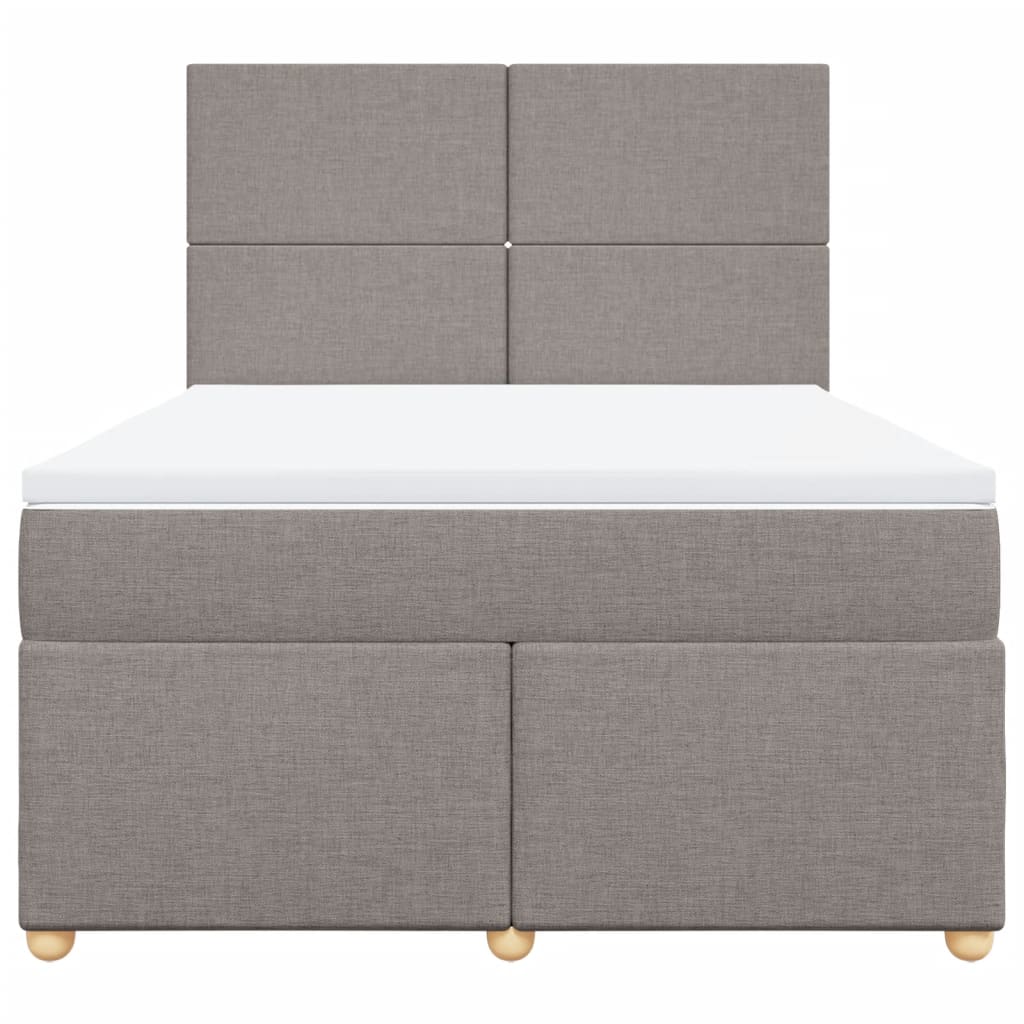 vidaXL Κρεβάτι Boxspring με Στρώμα Taupe 140x200 εκ. Υφασμάτινο