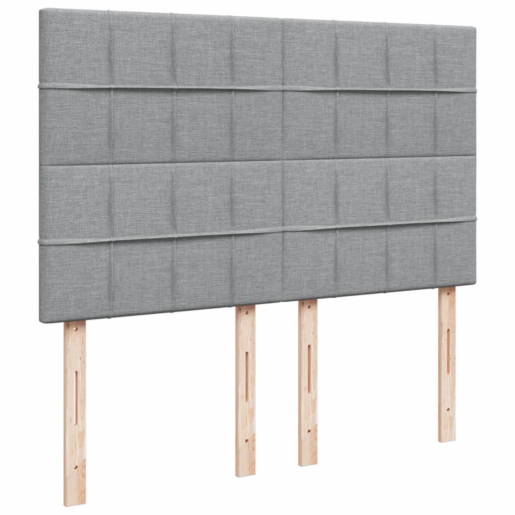 vidaXL Κρεβάτι Boxspring με Στρώμα Ανοιχτό Γκρι 140x200 εκ. Υφασμάτινο