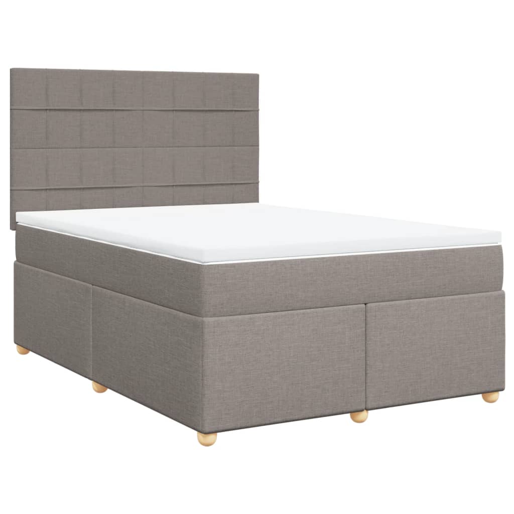 vidaXL Κρεβάτι Boxspring με Στρώμα Taupe 140x200 εκ. Υφασμάτινο
