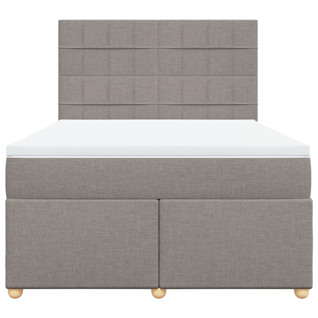 vidaXL Κρεβάτι Boxspring με Στρώμα Taupe 140x200 εκ. Υφασμάτινο