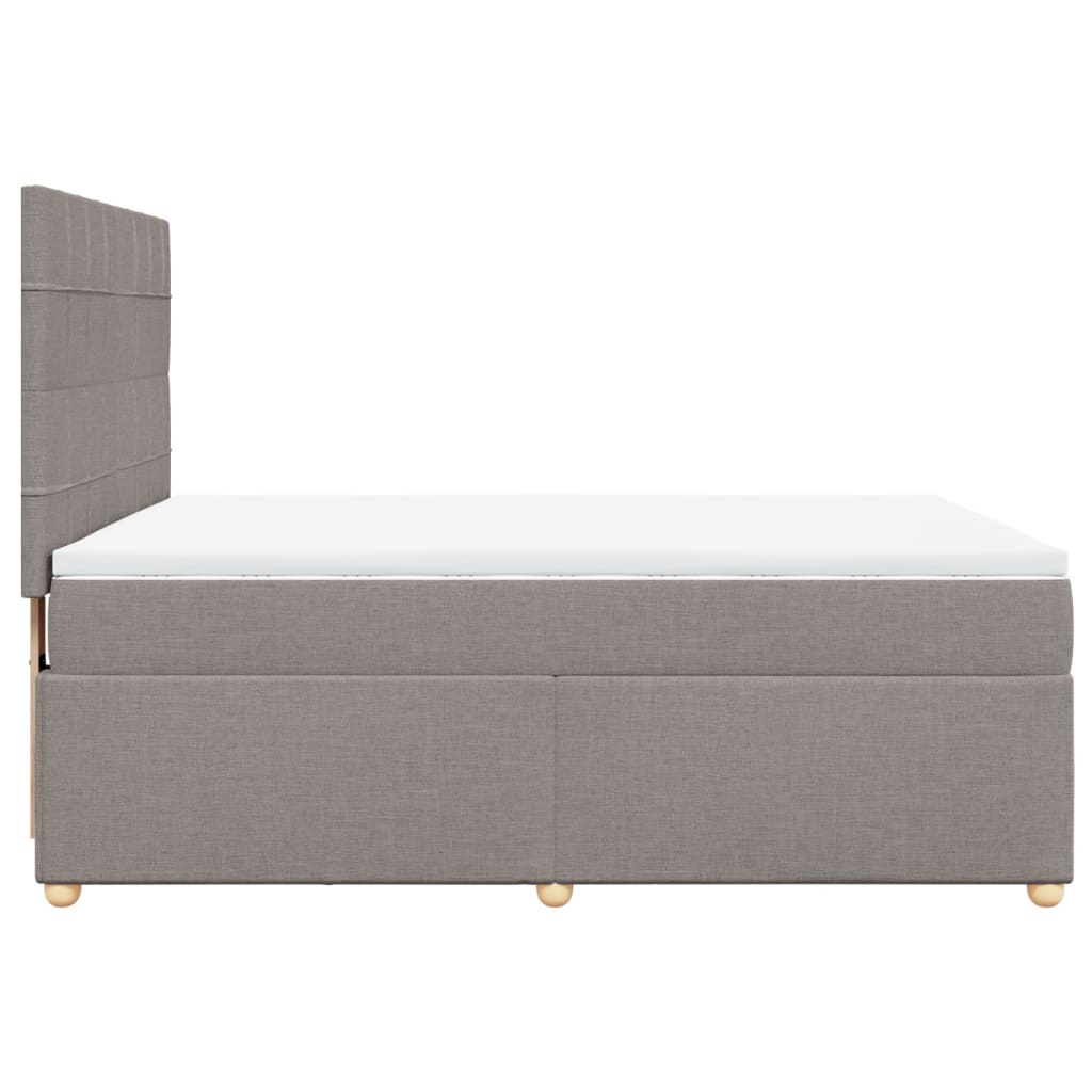 vidaXL Κρεβάτι Boxspring με Στρώμα Taupe 140x200 εκ. Υφασμάτινο