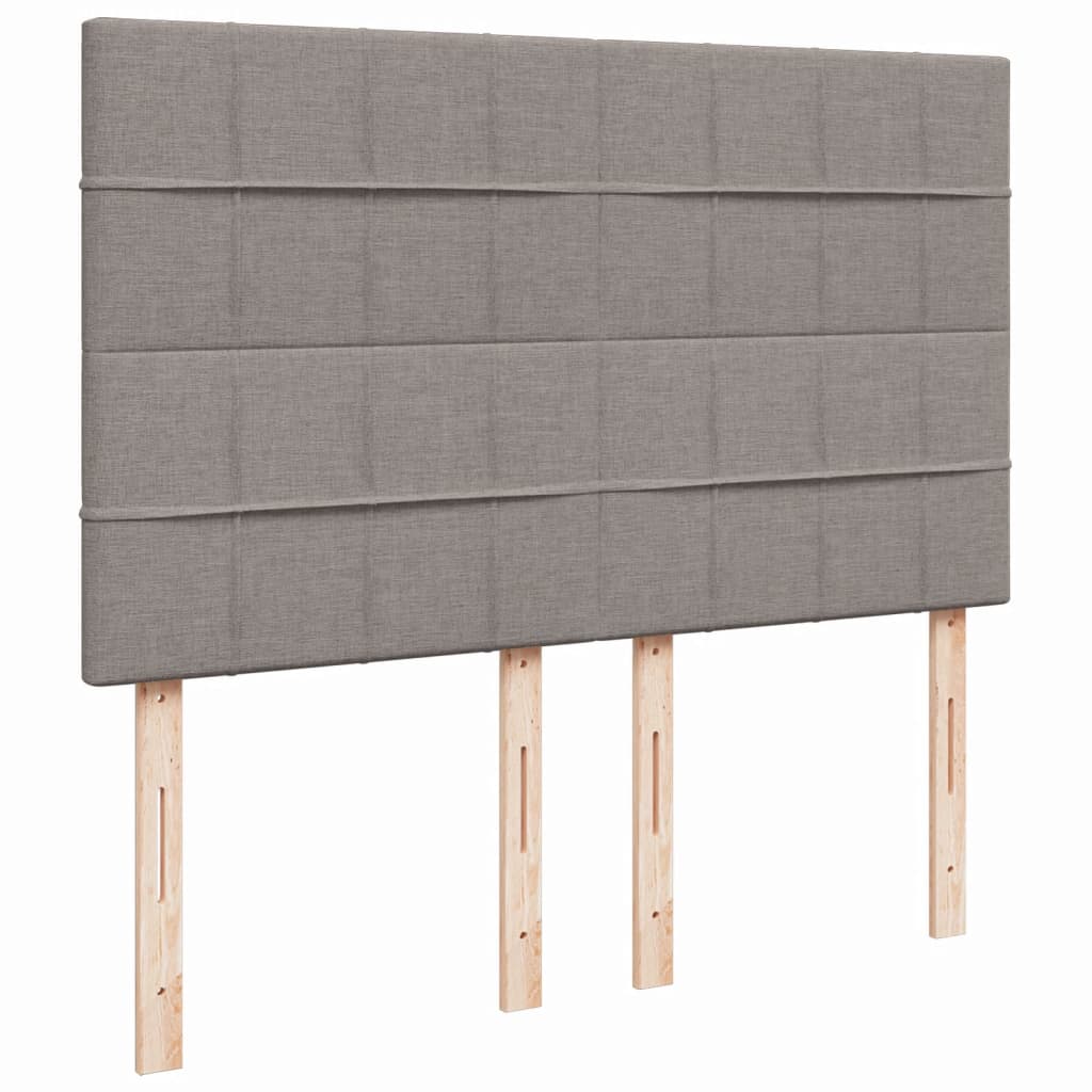 vidaXL Κρεβάτι Boxspring με Στρώμα Taupe 140x200 εκ. Υφασμάτινο