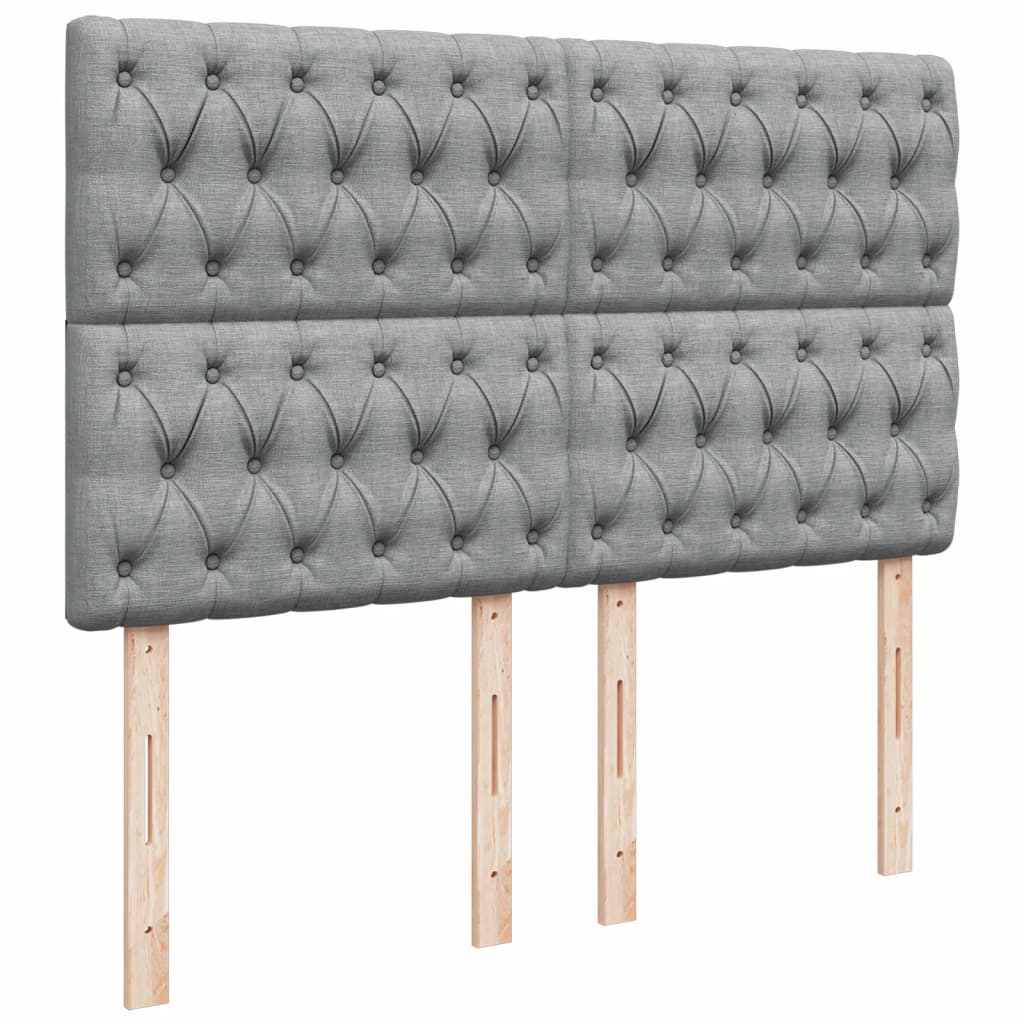 vidaXL Κρεβάτι Boxspring με Στρώμα Ανοιχτό Γκρι 140x200 εκ. Υφασμάτινο