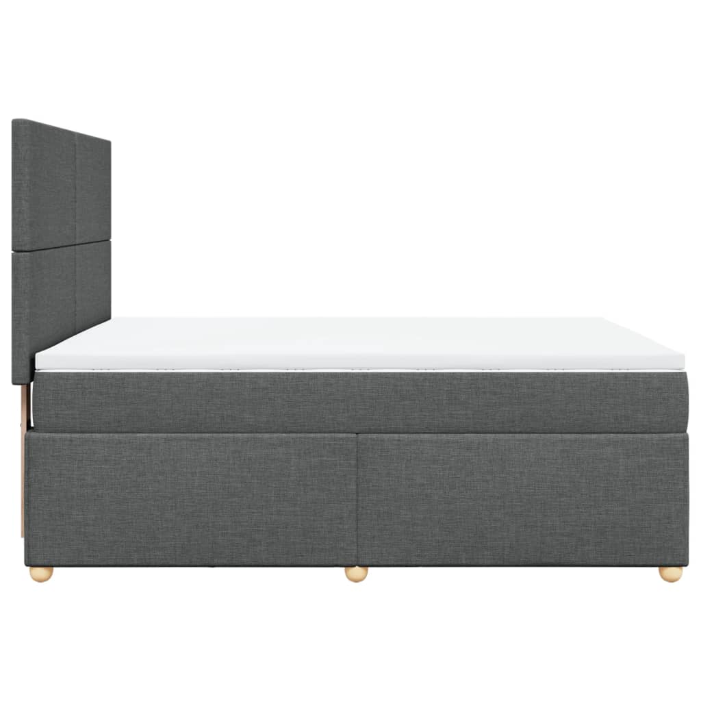 vidaXL Κρεβάτι Boxspring με Στρώμα Σκούρο Γκρι 160x200 εκ Υφασμάτινο