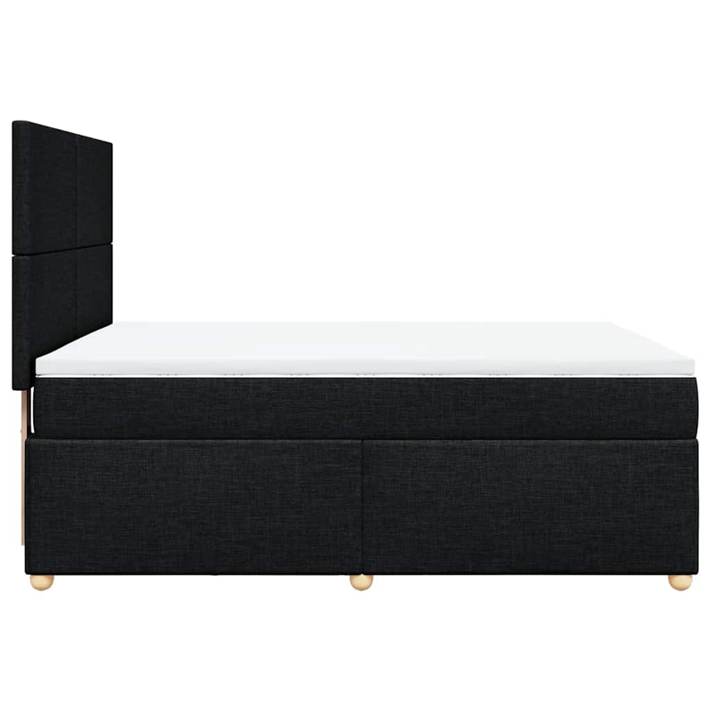 vidaXL Κρεβάτι Boxspring με Στρώμα Μαύρο 160x200 εκ. Υφασμάτινο