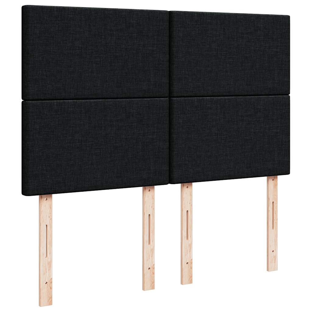 vidaXL Κρεβάτι Boxspring με Στρώμα Μαύρο 160x200 εκ. Υφασμάτινο