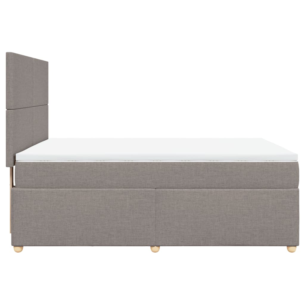 vidaXL Κρεβάτι Boxspring με Στρώμα Taupe 160x200 εκ. Υφασμάτινο
