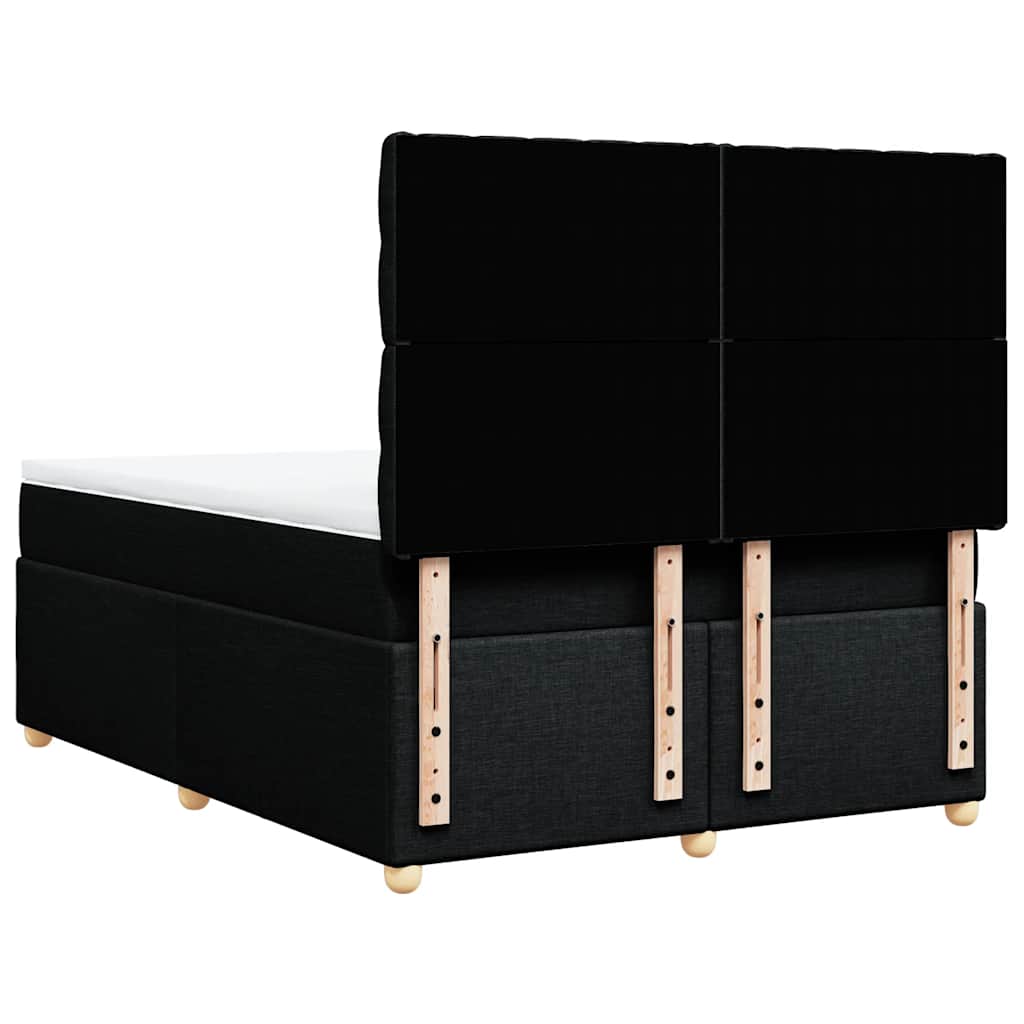 vidaXL Κρεβάτι Boxspring με Στρώμα Μαύρο 160x200 εκ. Υφασμάτινο