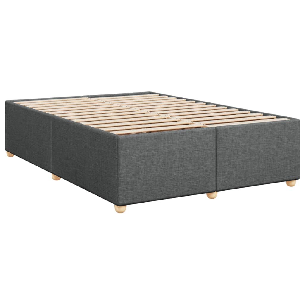 vidaXL Κρεβάτι Boxspring με Στρώμα Σκούρο Γκρι 160x200 εκ Υφασμάτινο
