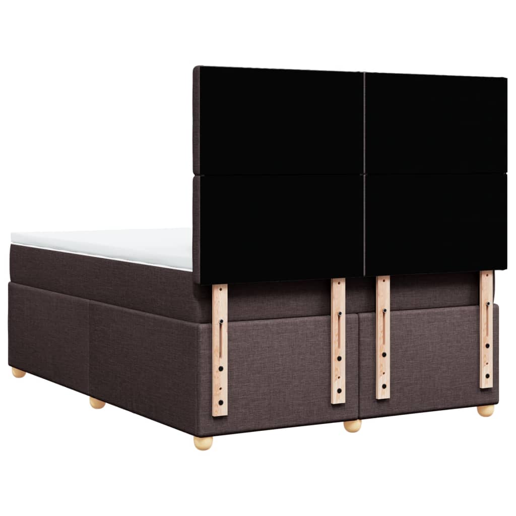 vidaXL Κρεβάτι Boxspring με Στρώμα Σκούρο Καφέ 160x200 εκ Υφασμάτινο