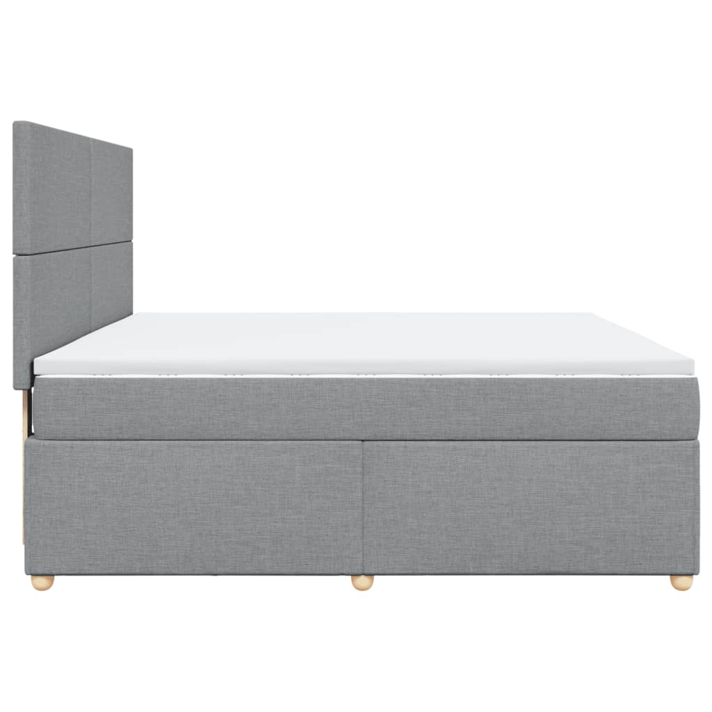 vidaXL Κρεβάτι Boxspring με Στρώμα Ανοιχτό Γκρι 180x200 εκ. Υφασμάτινο