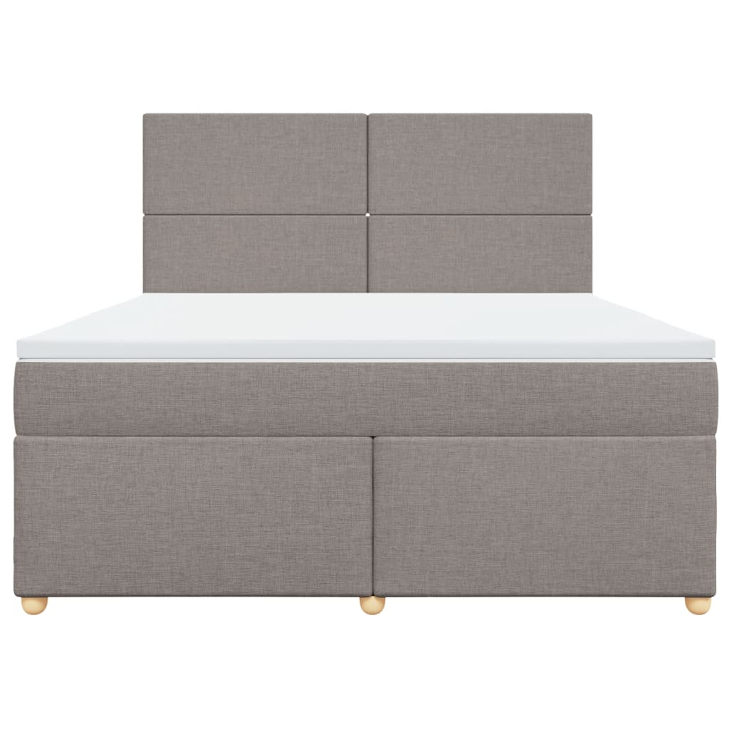 vidaXL Κρεβάτι Boxspring με Στρώμα Taupe 180x200 εκ. Υφασμάτινο
