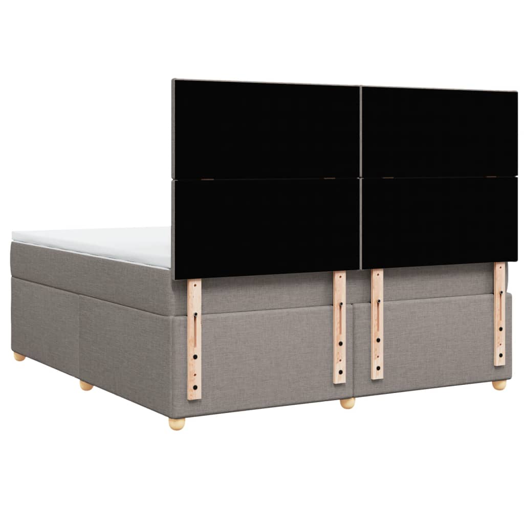 vidaXL Κρεβάτι Boxspring με Στρώμα Taupe 180x200 εκ. Υφασμάτινο