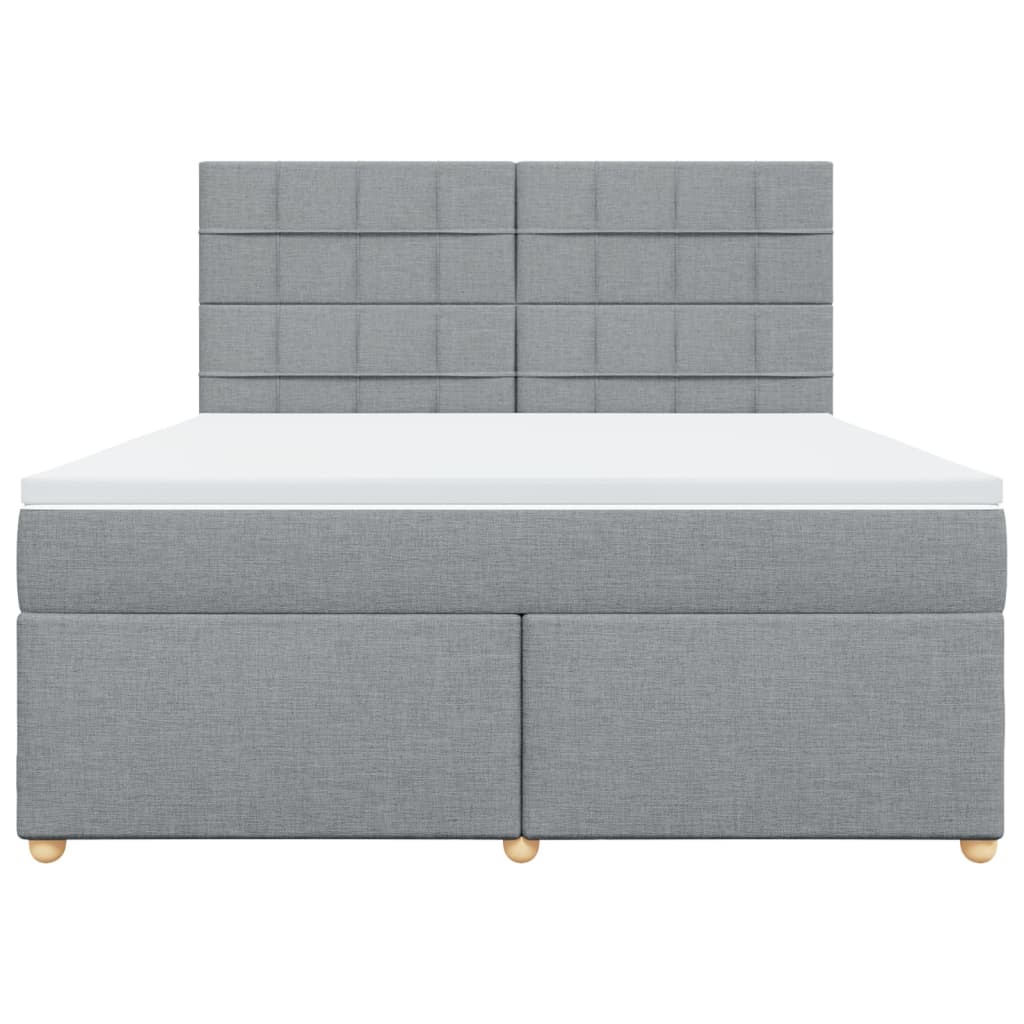 vidaXL Κρεβάτι Boxspring με Στρώμα Ανοιχτό Γκρι 180x200 εκ. Υφασμάτινο