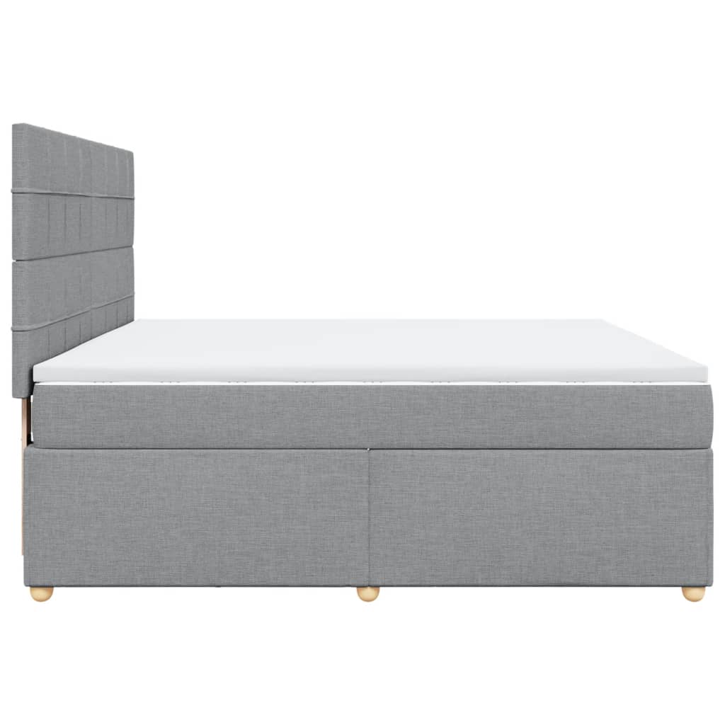 vidaXL Κρεβάτι Boxspring με Στρώμα Ανοιχτό Γκρι 180x200 εκ. Υφασμάτινο