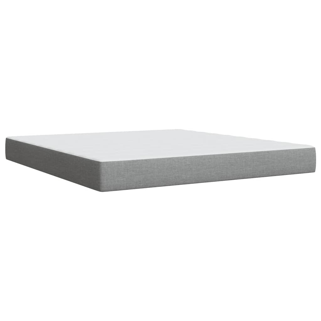 vidaXL Κρεβάτι Boxspring με Στρώμα Ανοιχτό Γκρι 180x200 εκ. Υφασμάτινο