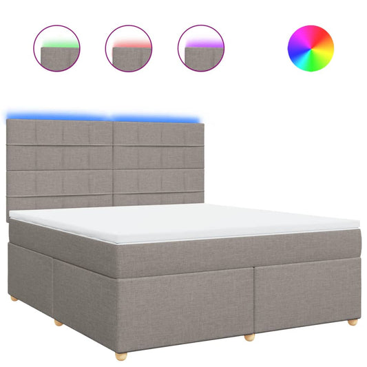 vidaXL Κρεβάτι Boxspring με Στρώμα Taupe 180x200 εκ. Υφασμάτινο