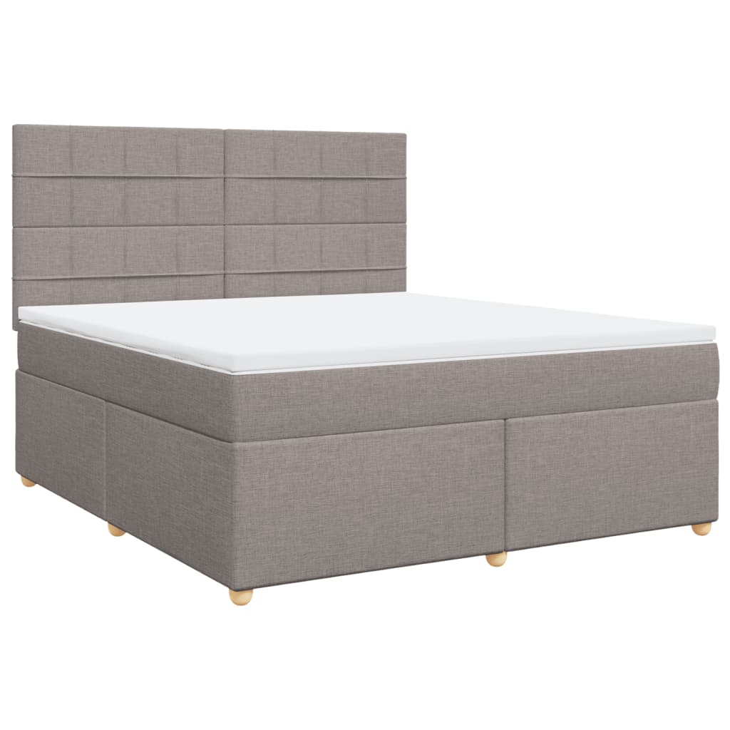 vidaXL Κρεβάτι Boxspring με Στρώμα Taupe 180x200 εκ. Υφασμάτινο