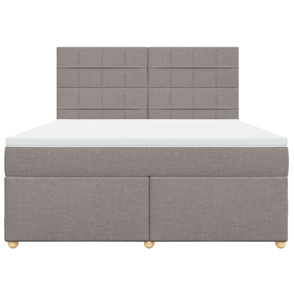 vidaXL Κρεβάτι Boxspring με Στρώμα Taupe 180x200 εκ. Υφασμάτινο