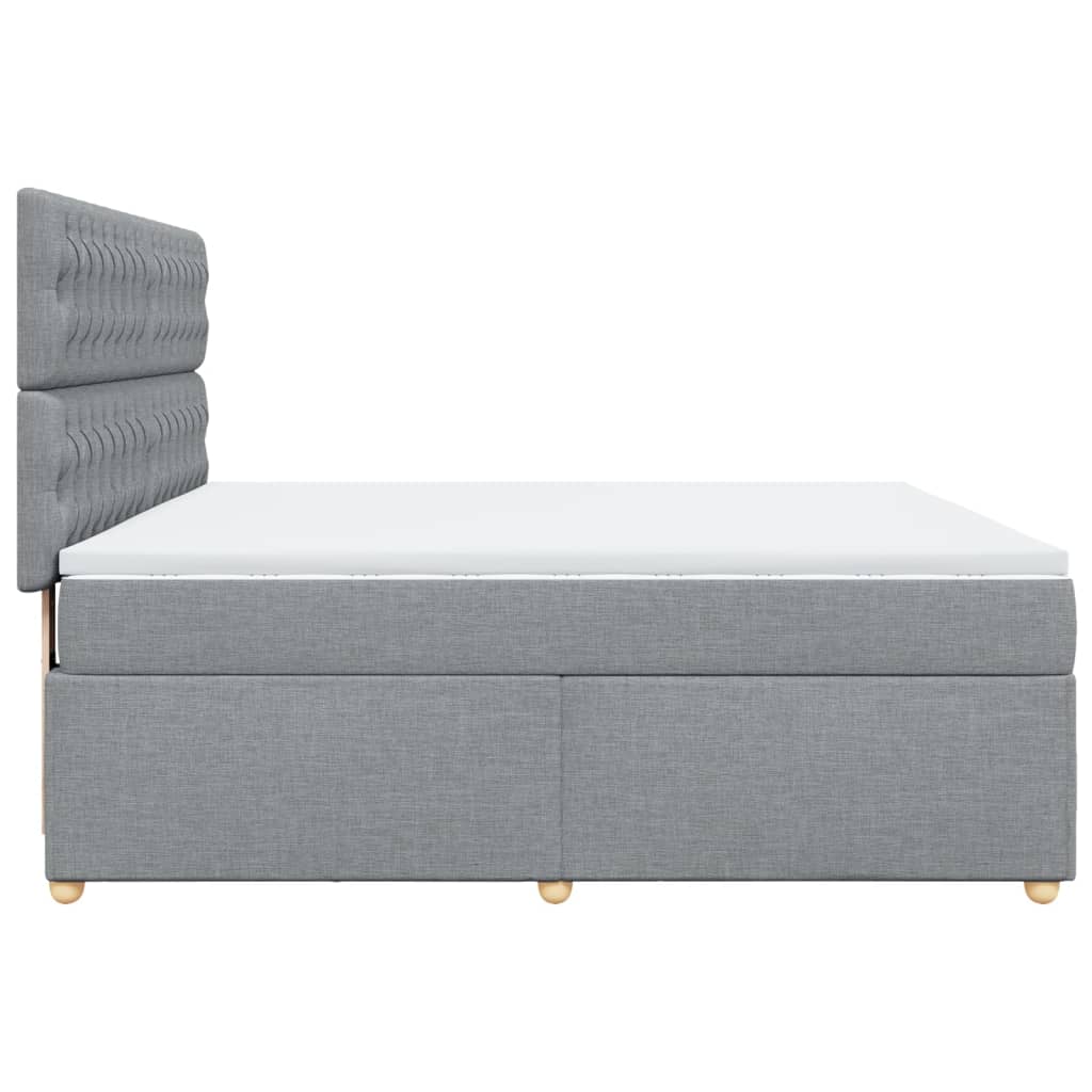 vidaXL Κρεβάτι Boxspring με Στρώμα Ανοιχτό Γκρι 180x200 εκ. Υφασμάτινο