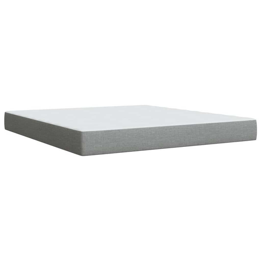 vidaXL Κρεβάτι Boxspring με Στρώμα Ανοιχτό Γκρι 180x200 εκ. Υφασμάτινο