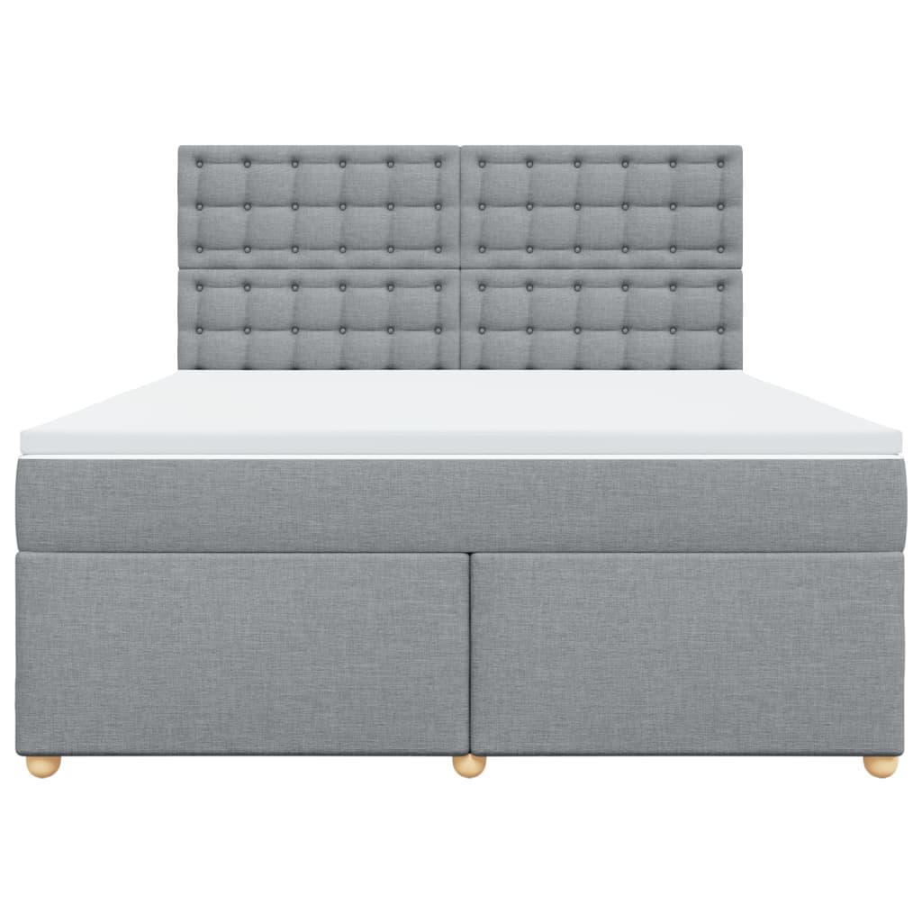 vidaXL Κρεβάτι Boxspring με Στρώμα Ανοιχτό Γκρι 180x200 εκ. Υφασμάτινο