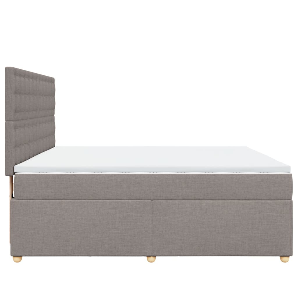 vidaXL Κρεβάτι Boxspring με Στρώμα Taupe 180x200 εκ. Υφασμάτινο