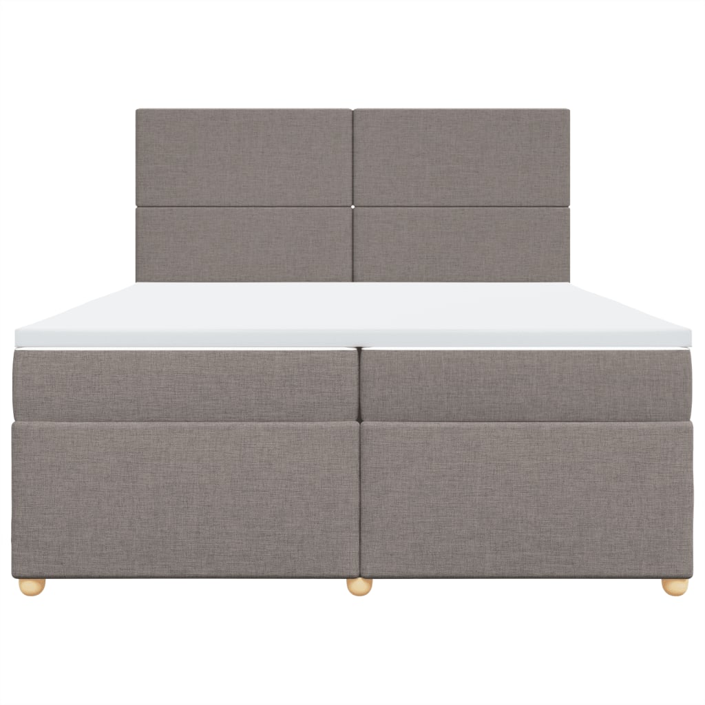 vidaXL Κρεβάτι Boxspring με Στρώμα Taupe 200x200 εκ. Υφασμάτινο
