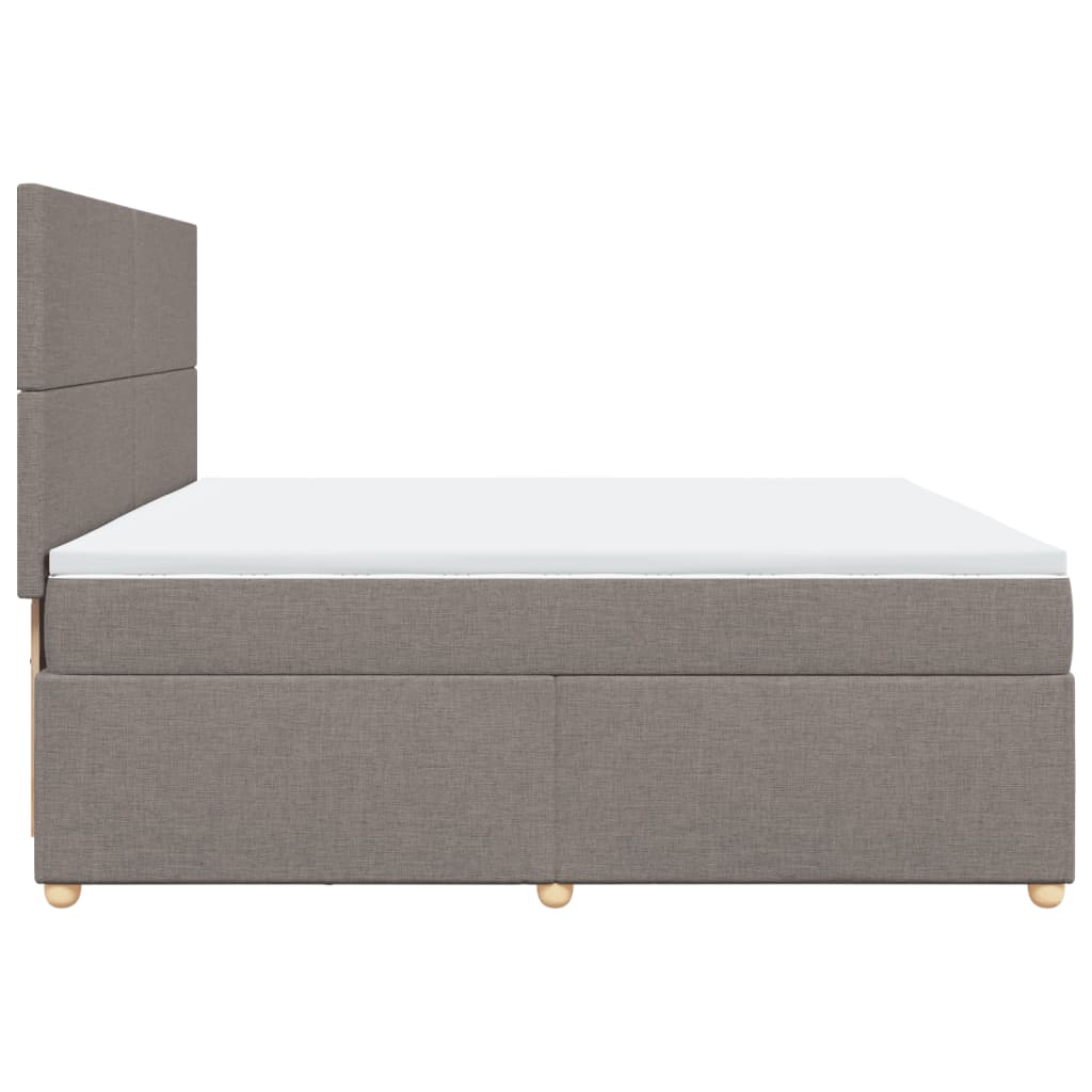 vidaXL Κρεβάτι Boxspring με Στρώμα Taupe 200x200 εκ. Υφασμάτινο